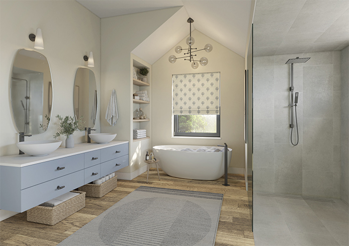 Emily Bond Yew Tree, Navy - Roman Blind - Image 6